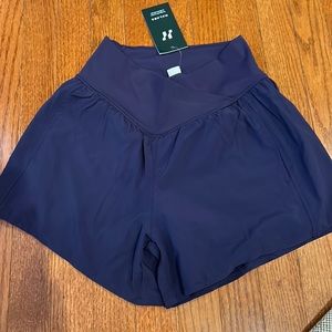 Halara navy criss cross shorts